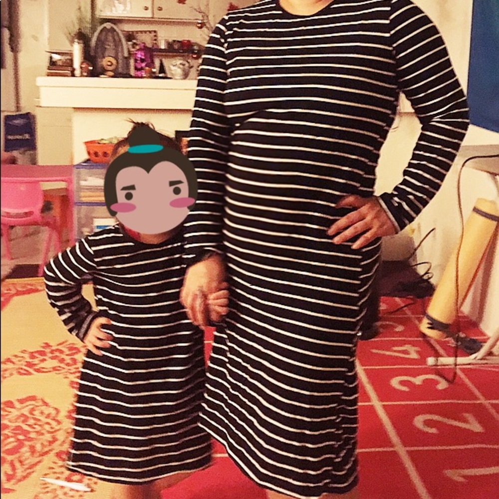 Black and White Stripes Long Dress.